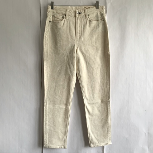 RAG & BONE Nina High rise Ankle Cigarette Leg Jeans Ecru - Picture 11 of 16